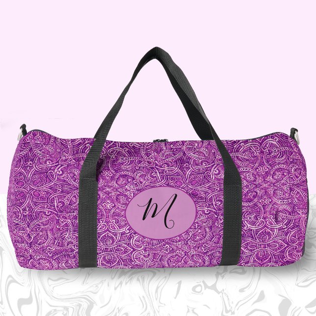 Cute Magenta Pink Chic Travel or Workout large  Duffle Bag (Creator Uploaded)