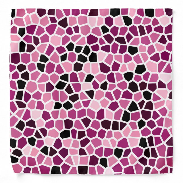 CUTE Magenta Purple Pink Stained Glass Pattern Bandana (Front)