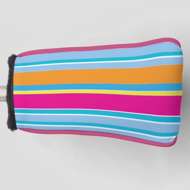 Cute magic colorful stripes golf head cover (Front)