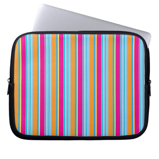 Cute magic colorful stripes laptop sleeve (Front)