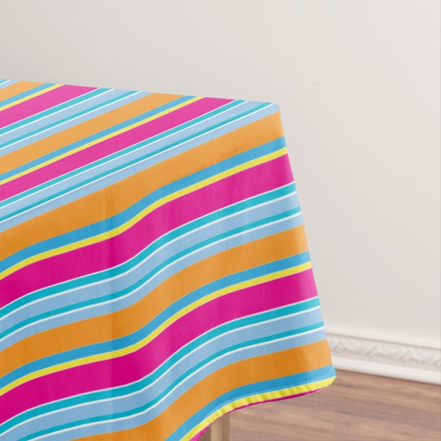 Cute magic colorful stripes tablecloth (In Situ)