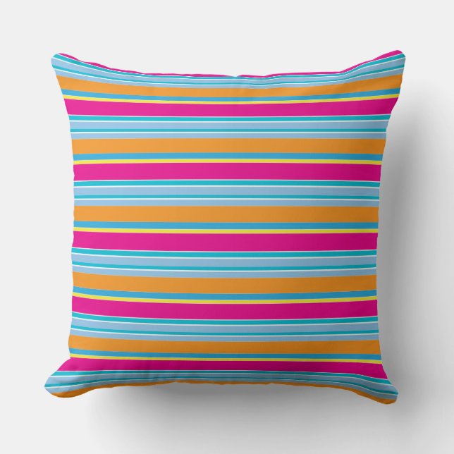 Cute magic colorful stripes throw pillow (Front)