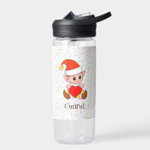 Cute Magic Elf & Multicolored Stars Water Bottle