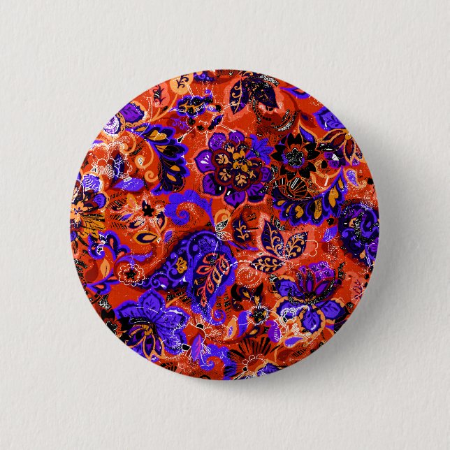 Cute magic floral pattern button (Front)