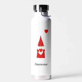 Cute Magic Gnome with Heart on White