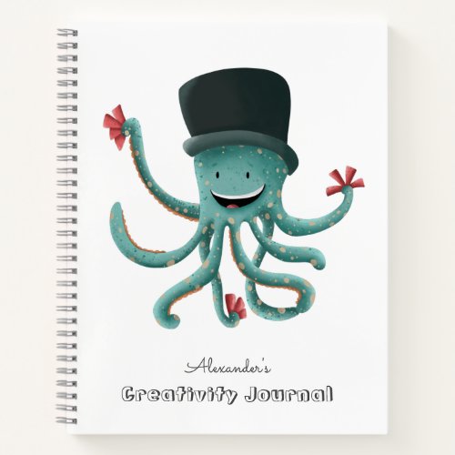 Cute Magic Octopus with Hat Personalized Creative  Notebook
