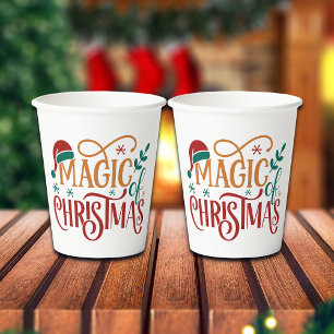 Cute 'Magic of Christmas' Paper Cups
