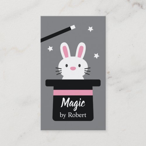 Cute Magic Rabbit From Top Hat Business Card
