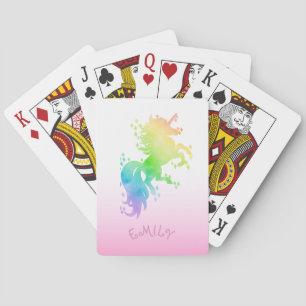 Cute magic unicorn poker cards