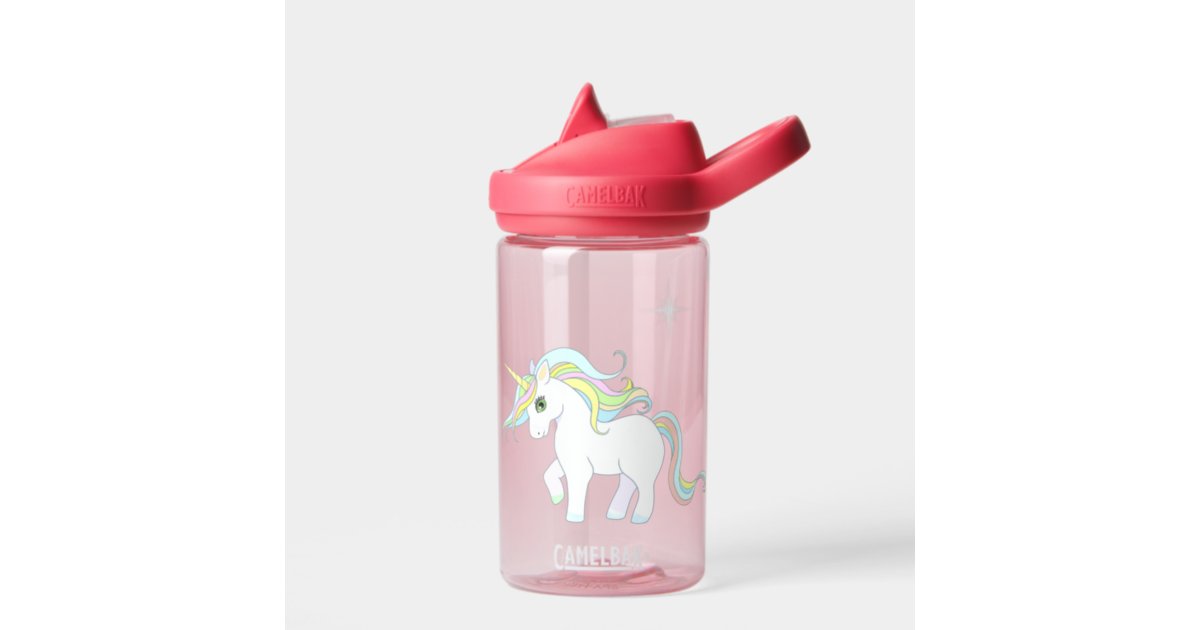 Cute magical rainbow girly pink trendy Unicorn pattern Water Bottle by Pink  Water