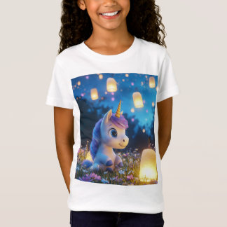 Cute Magic Unicorn with Lanterns T-Shirt