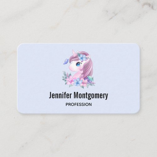 Cute  Magical Baby Unicorn Watercolor Business Card
