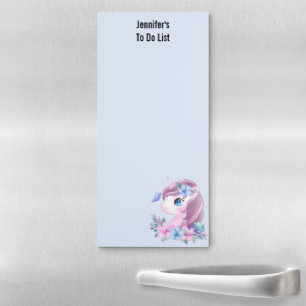 Cute & Magical Baby Unicorn with Big Eyes Magnetic Notepad