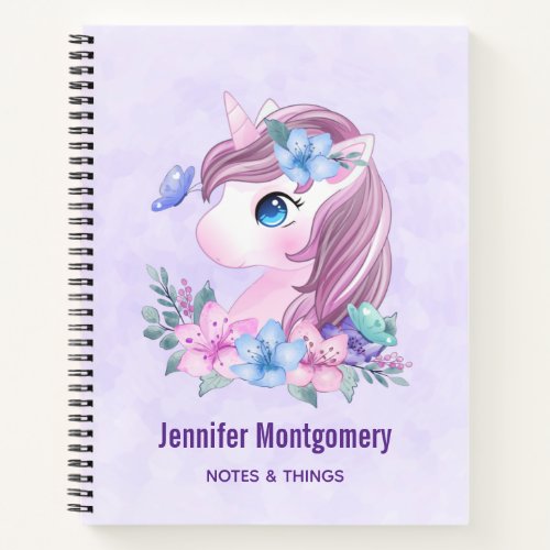 Cute  Magical Baby Unicorn with Big Eyes Notebook