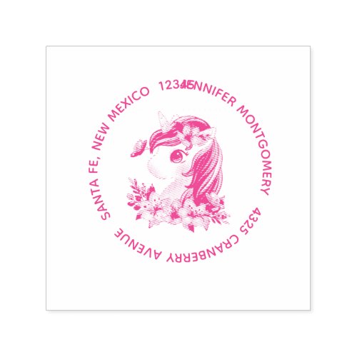 Cute  Magical Baby Unicorn with Big Eyes Self_inking Stamp