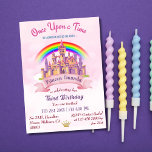 Cute magical castle rainbow princess 3rd birthday invitation<br><div class="desc">Celebrate your little one's third birthday in style with our Cute Magical Castle Rainbow Princess 3rd Birthday Invitation. This enchanting invitation is a perfect way to set the tone for a magical celebration fit for a princess. The centerpiece of this invitation is a stunning castle illustration, complete with turrets, towers,...</div>