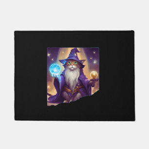 Cute Magical Cat Wizard Purrfect Wizard Feline Hal Doormat