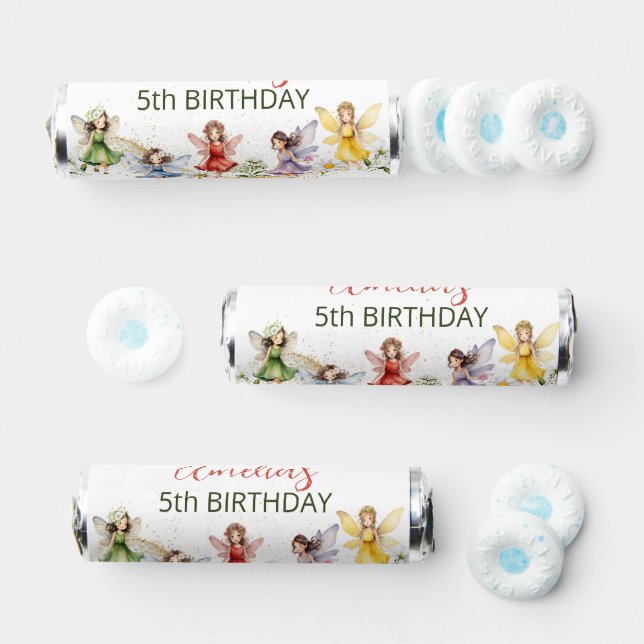 Cute Magical Dancing Floral Fairies Gold Glitter Breath Savers® Mints (Assorted)