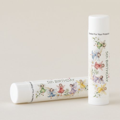 Cute Magical Dancing Floral Fairies Gold Glitter Lip Balm