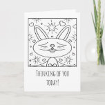 Cute Magical Easter Bunny Coloring Holiday Card