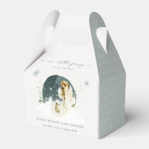 Cute Magical Enchanted Fairy On Way Baby Shower Favor Boxes