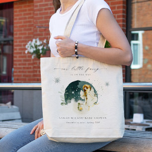 Cute Magical Enchanted Fairy On Way Baby Shower Tote Bag