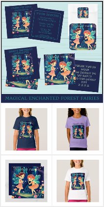 Cute Magical Enchanted Forest Fairies Playing