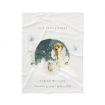 Cute Magical Enchanted Little Garden Fairy Snow Fleece Blanket