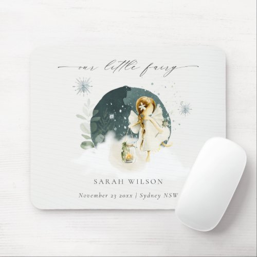 Cute Magical Enchanted Little Garden Fairy Snow Mouse Pad