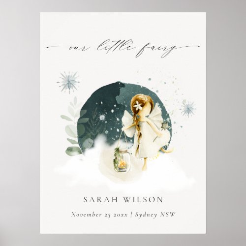 Cute Magical Enchanted Little Garden Fairy Snow Poster
