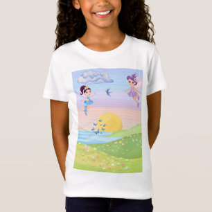 Cute Magical Fairies Landscape Childrens Art Poste T-Shirt