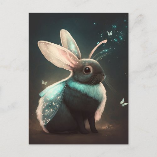 Cute Magical Fairy Bunny Rabbit Postcard