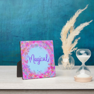 Cute Magical Fun Inspirivity Easel Pink Plaque