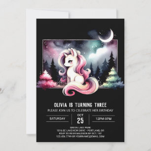 Cute Magical Horse Birthday Invitation