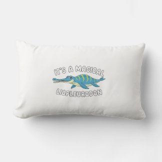 Cute Magical Liopleurodon Fantasy Prehistoric Ocea Lumbar Pillow
