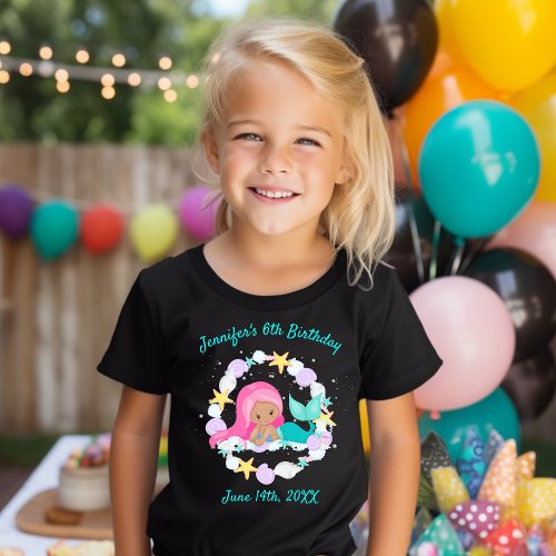 Cute Magical Mermaid Guest of Honor Birthday T_Shirt