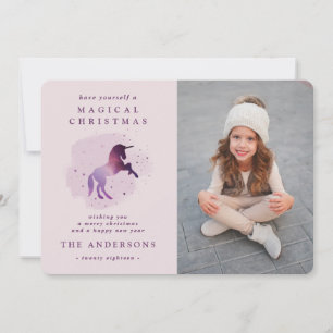 cute magical purple unicorn announcement