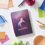 cute magical purple unicorn iPad pro cover<br><div class="desc">Add a touch of colorful fantasy to birthday celebrations with this fun design. Featuring a purple unicorn with stars and galaxy background,  this cute design will be a favourite for all ages. Part of a collection.</div>