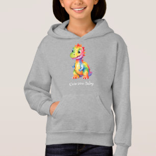 Cute Magical Rainbow Dinosaur Happy Birthday Party Hoodie