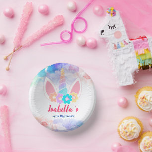 Cute Magical Rainbow Unicorn Birthday Party Paper Bowls