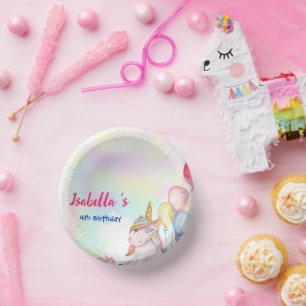Cute Magical Rainbow Unicorn Birthday Party Paper Bowls