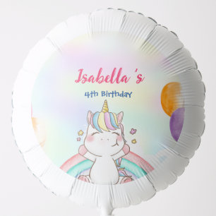 Cute Magical Rainbow Unicorn Happy Birthday Party  Balloon
