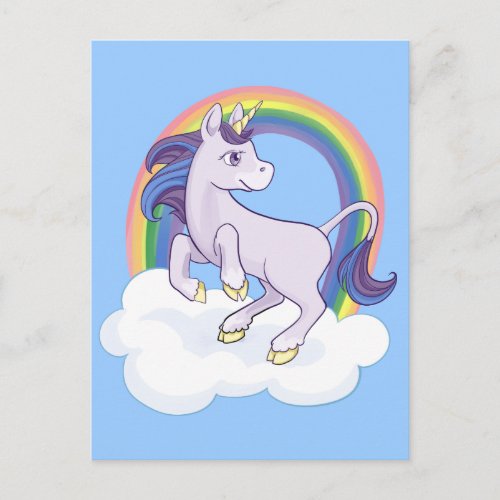 Cute Magical Rainbow Unicorn Postcard