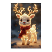 Cute Magical Reindeer with Sparkling Lights