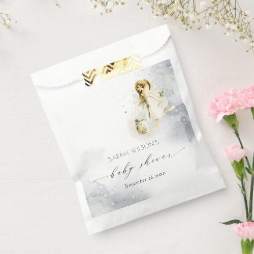 Cute Magical Starry Watercolor Fairy Baby Shower Favor Bag