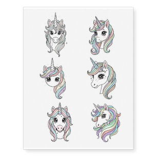 Cute Magical Unicorn Birthday Kids Temporary Tattoos