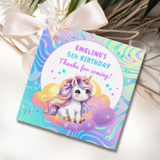 Cute Magical Unicorn Birthday Party  Favor Tags
