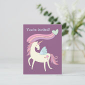 Cute Magical Unicorn Birthday Party Invitation (Standing Front)