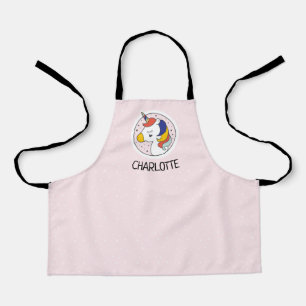 Cute Magical Unicorn Custom Name All-Over Print Apron
