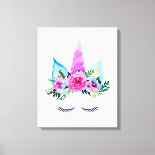 Cute Magical Unicorn Face Canvas Print